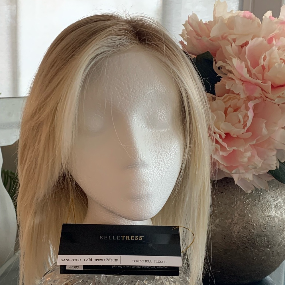 Belle Tress Cold Brew Chic hand-tied Bombshell Blonde